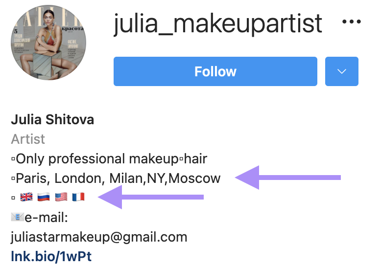 Julia Shitova Instagram Bio