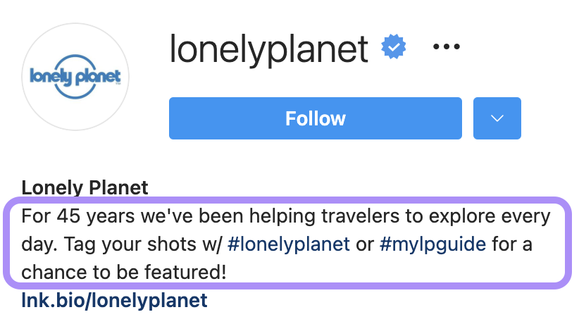 Lonely Planet Instagram Bio